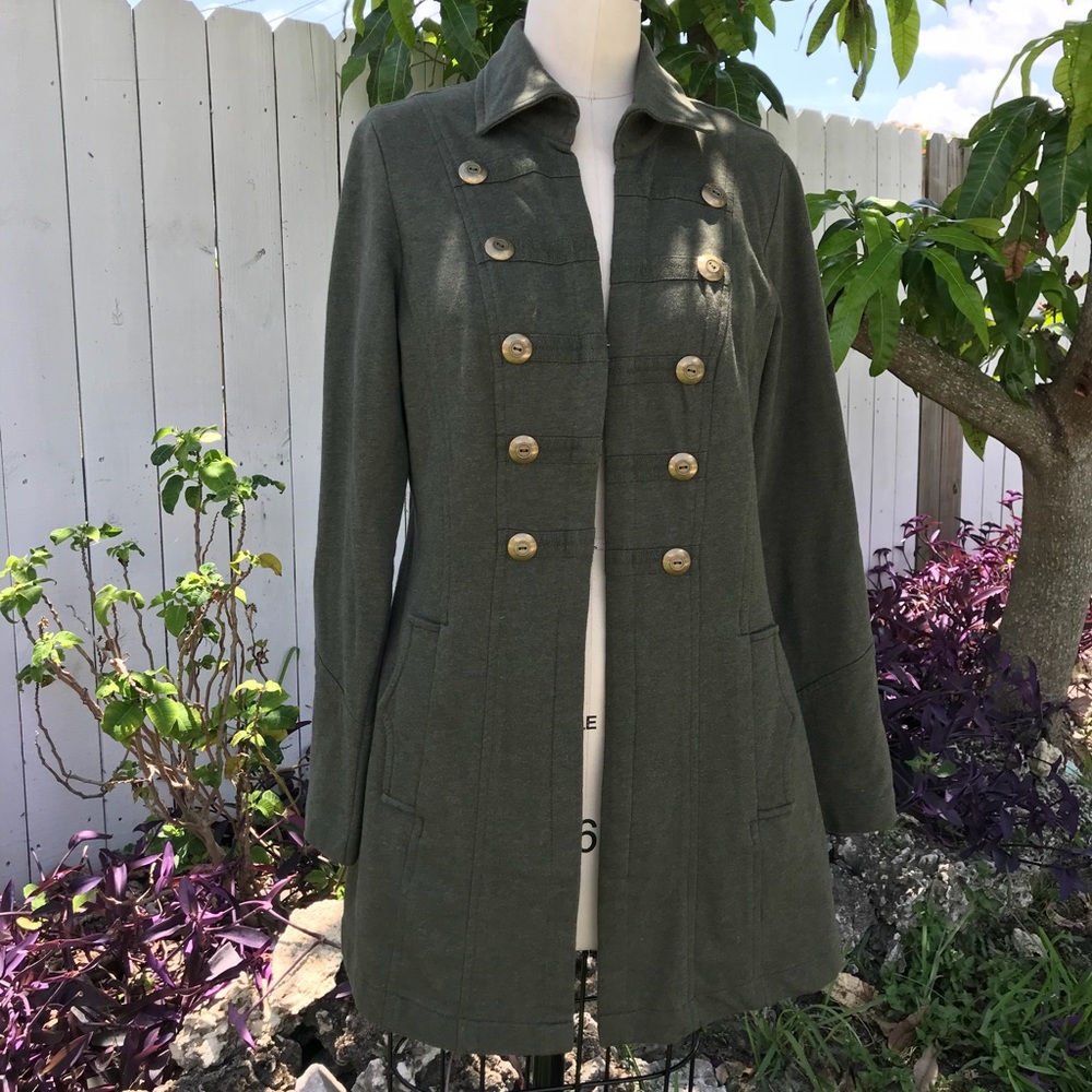 Military inspired Hunter green lightweight coat